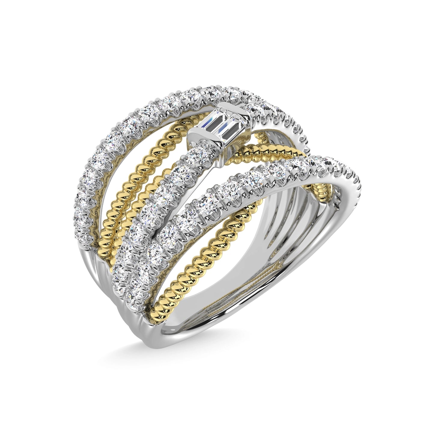 14K TWO TONE DIAMOND 1 CT.TW. FASHION RING