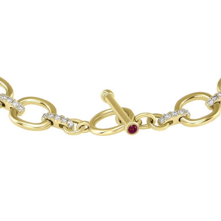 14K Diamond Link Bracelet