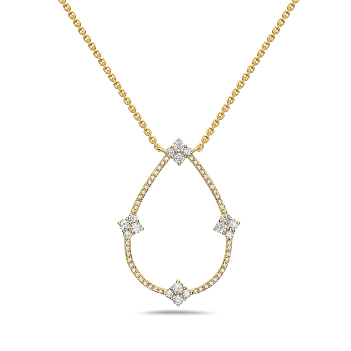 14 Karat Yellow Gold Diamond Necklace