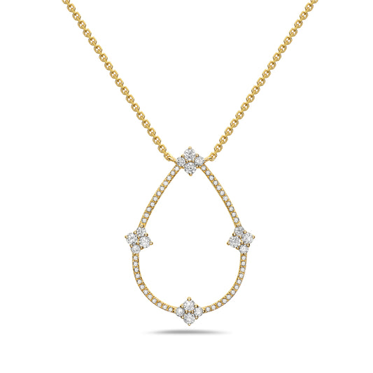 14 Karat Yellow Gold Diamond Necklace