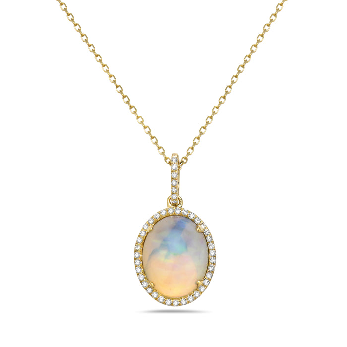 14 Karat Yellow Gold Opal Pendant