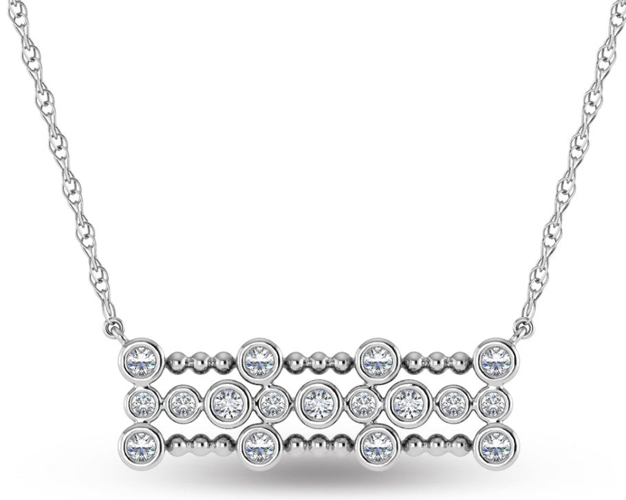 14K WHITE GOLD DIAMOND 1/4 CT.TW. FASHION NECKLACE