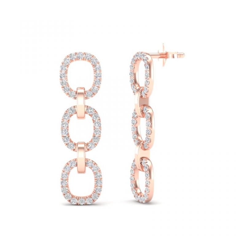 14K DIAMOND LINK EARRINGS