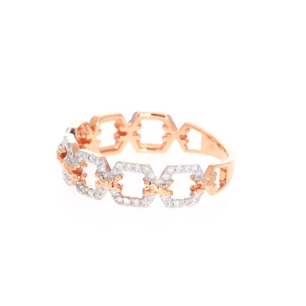 14K Rose Gold Diamond Link Ring