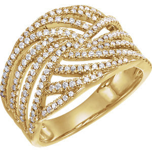 Diamond Accented Criss Cross Ring - Crestwood Jewelers