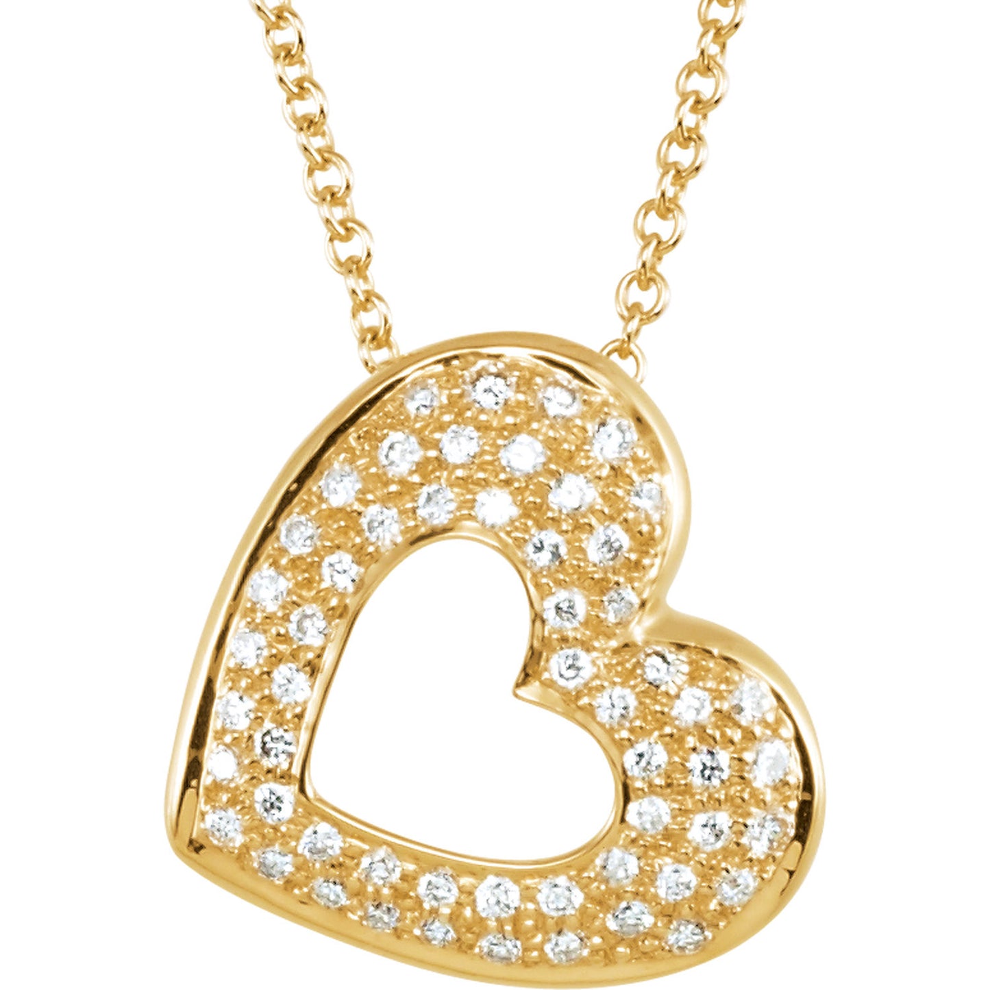 1/4ct. Diamond Pave Heart Necklace - Crestwood Jewelers