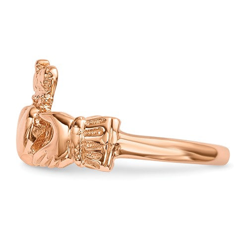 14k Rose Gold Polished Claddagh Ring - Crestwood Jewelers
