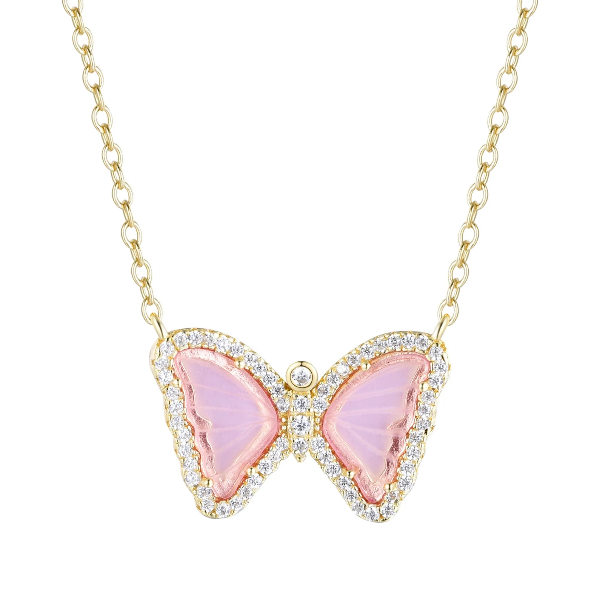 Butterfly hotsell necklace pink