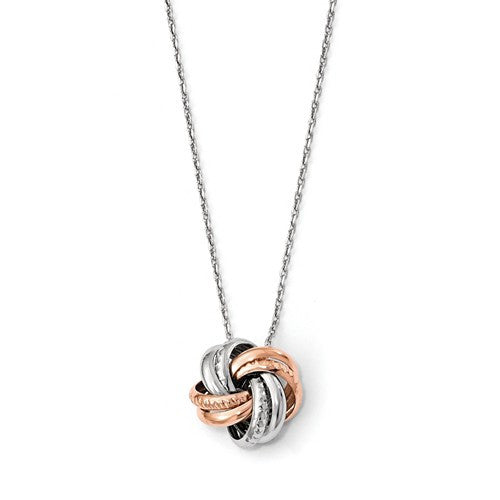 Sterling Silver Rose Rhodium-Plated Knot Necklace - Crestwood Jewelers
