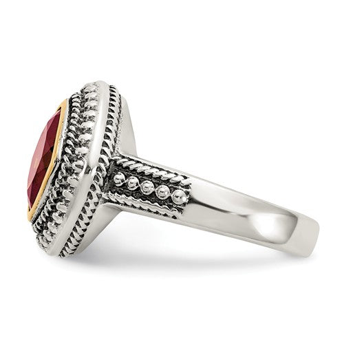 Sterling Silver With 14k Garnet Ring - Crestwood Jewelers