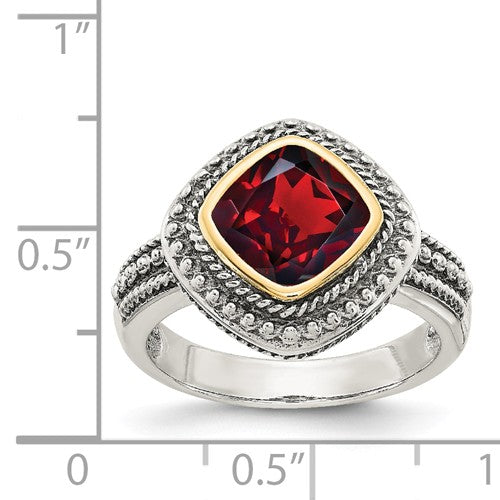 Sterling Silver With 14k Garnet Ring - Crestwood Jewelers