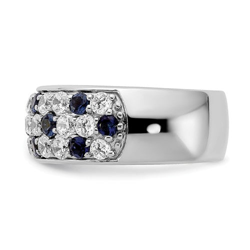 14kw True Origin Lab Grown Diamond VS/SI, D E F, And Blue Sapphire Fashion Ring - Crestwood Jewelers