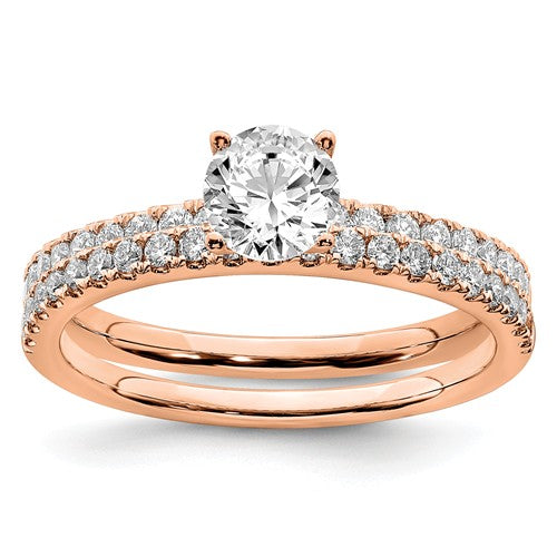 14K Rose Gold Lab Grown Diamond Engagement Ring - Crestwood Jewelers