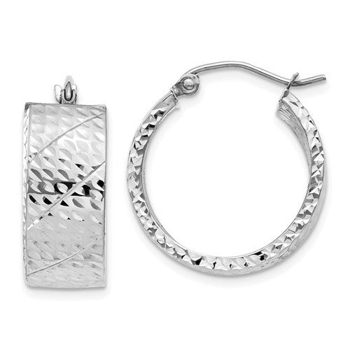 14k Diamond Cut Hoop Earrings - Crestwood Jewelers
