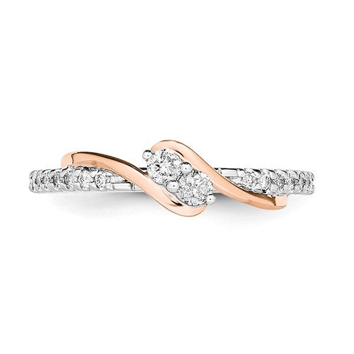 14k White And Rose Gold Diamond Ring - Crestwood Jewelers