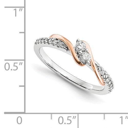 14k White And Rose Gold Diamond Ring - Crestwood Jewelers