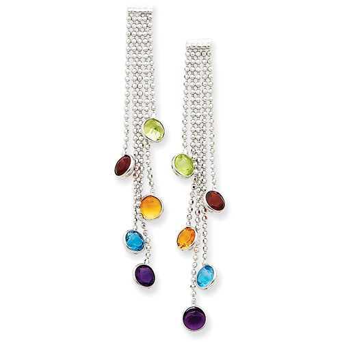 14k Multi-Colored Gemstone Dangle Earrings - Crestwood Jewelers