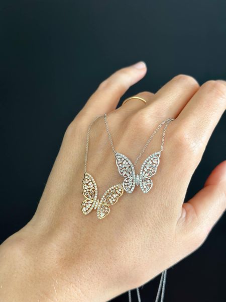 14K 0.65CT Diamond Butterfly Necklace