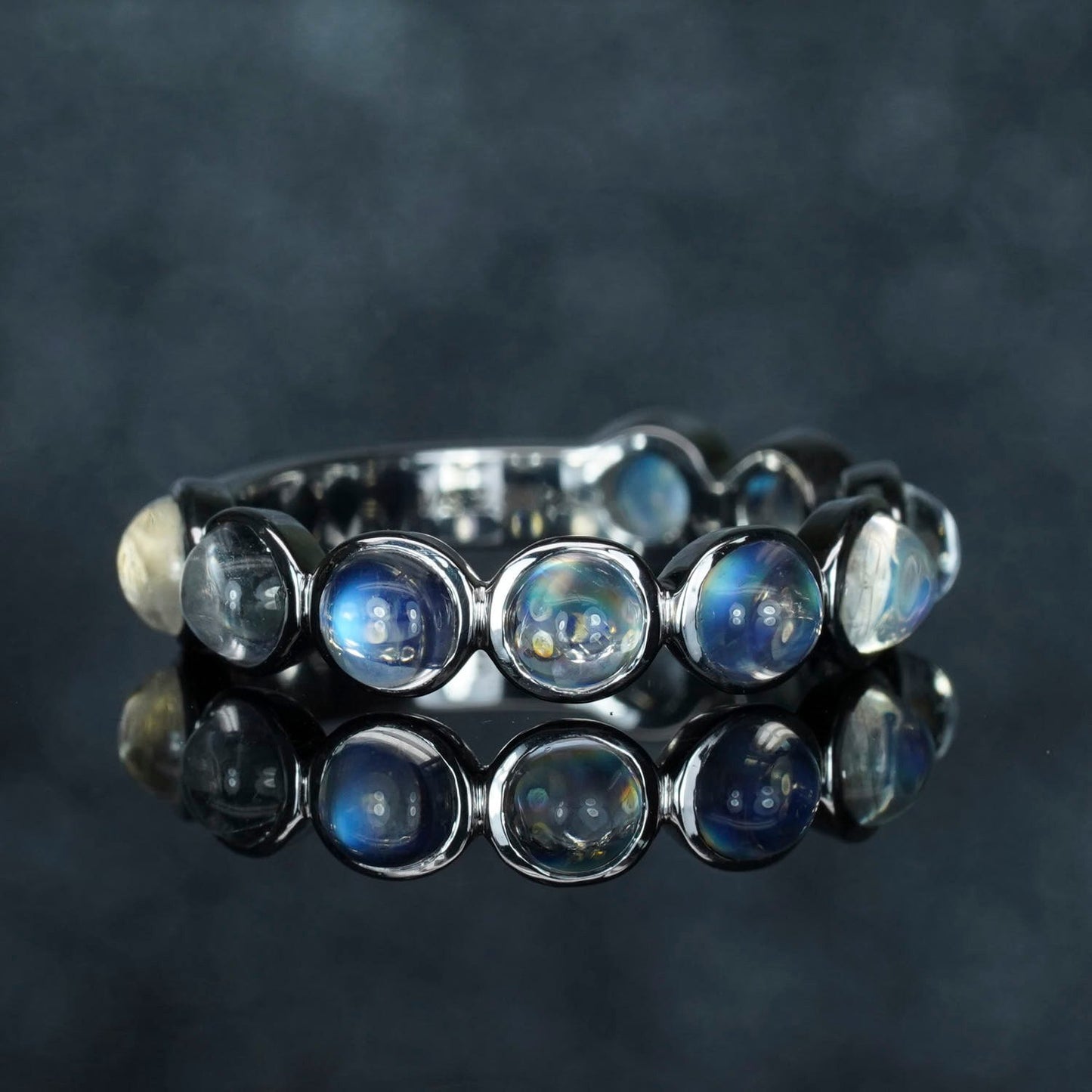 Handmade 4MM Moonstone 3/4 Eternity Band
