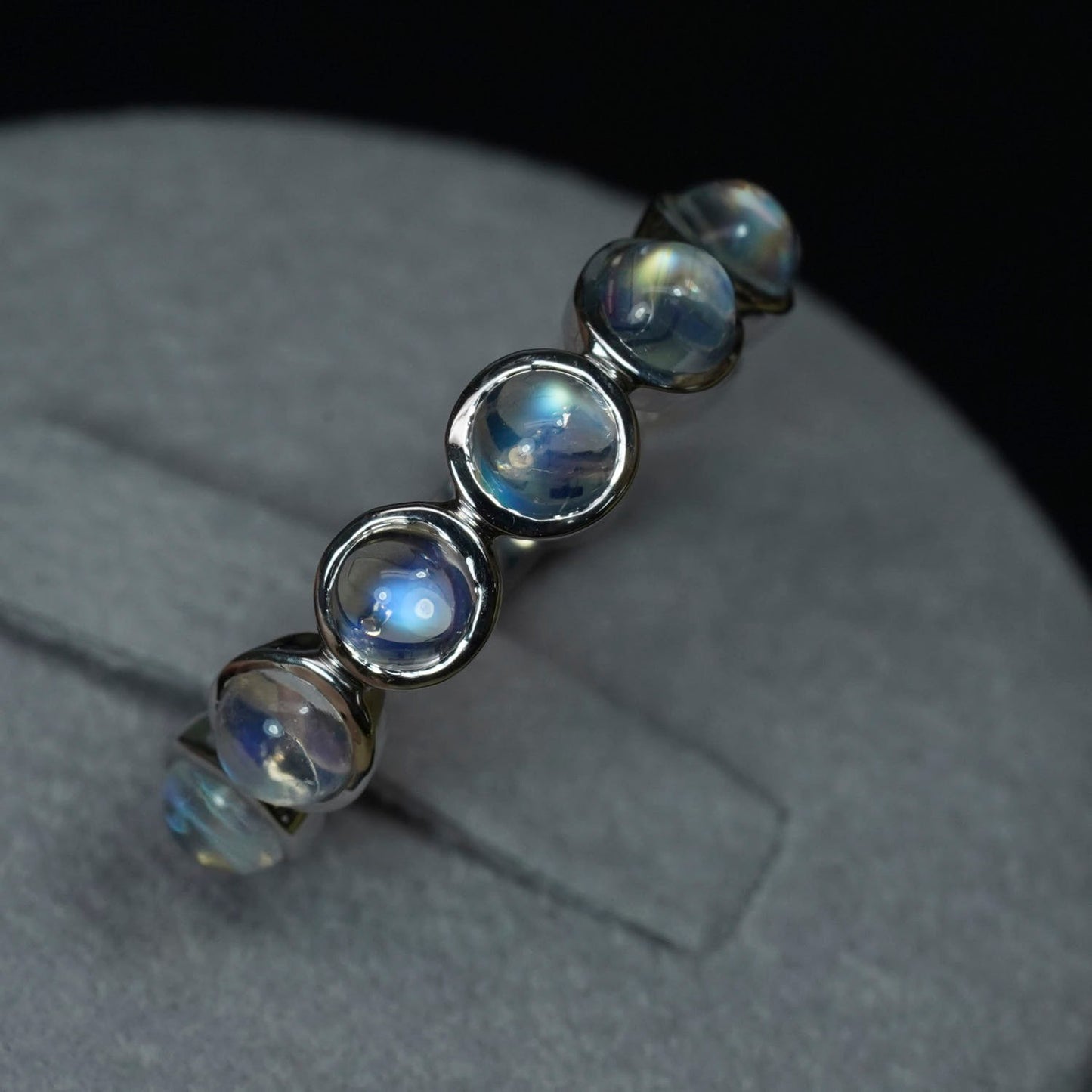 Handmade 4MM Moonstone 3/4 Eternity Band