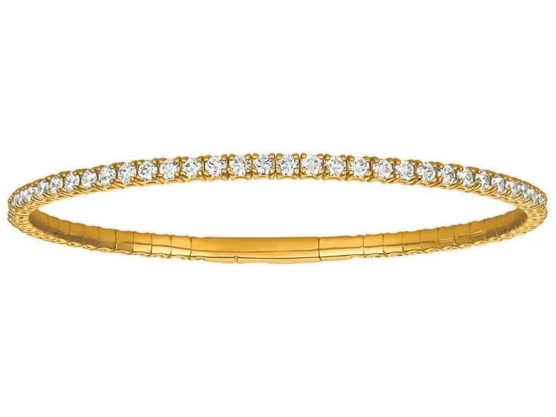 14K 2CTTW Diamond Flex Bangle Bracelet