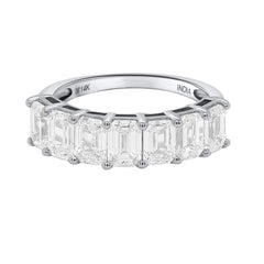 14K 3CTTW Lab Grown Emerald Cut Diamond Anniversary Ring