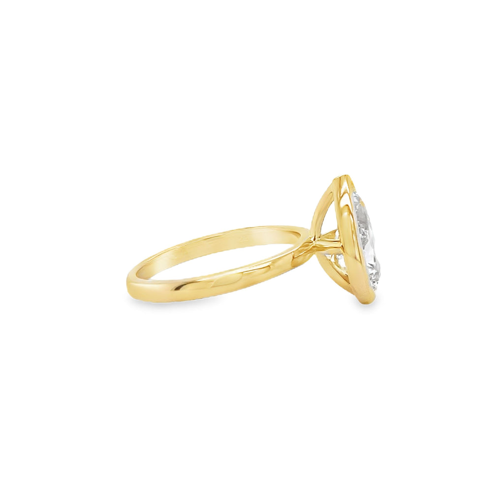 14K YELLOW 2.25 LAB GROWN PEAR DIAMOND ENGAGEMENT RING