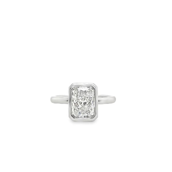 14K WHITE .83CT LAB GROWN RADIANT DIAMOND ENAGAMENT RING