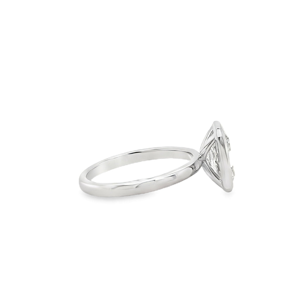 14K WHITE .83CT LAB GROWN RADIANT DIAMOND ENAGAMENT RING