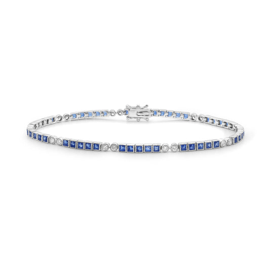 14 Karat White Gold Sapphire Bracelet