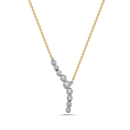 14 Karat Two-tone Diamond Journey Lariat Necklace