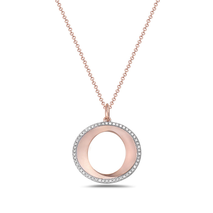 14 Karat Rose Gold Diamond Necklace