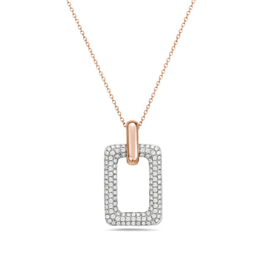 14K Rose Gold Diamond Pave Necklace