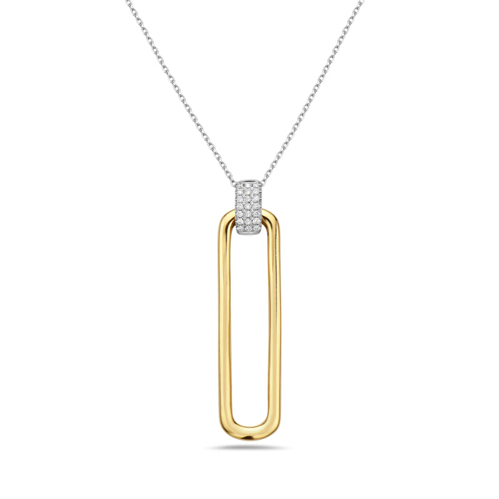 14K Two Tone Diamond Necklace