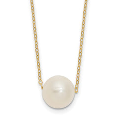 14k 10-11mm White Semi-Round Freshwater Cultured Pearl 17 inch Cable Necklace - Crestwood Jewelers