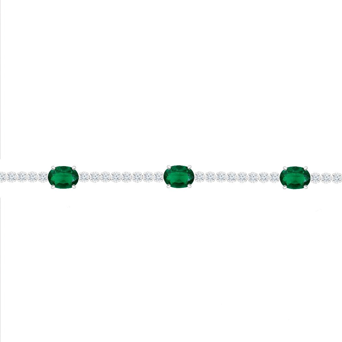 Eternally One 3.25ctw Emerald And Diamond Bracelet