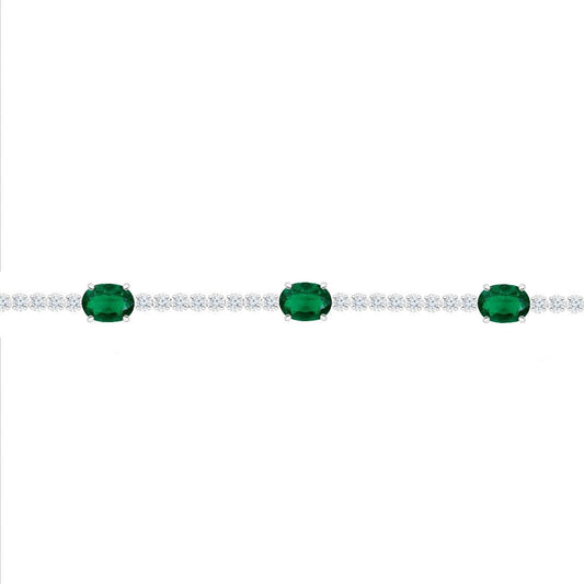 Eternally One 3.25ctw Emerald And Diamond Bracelet