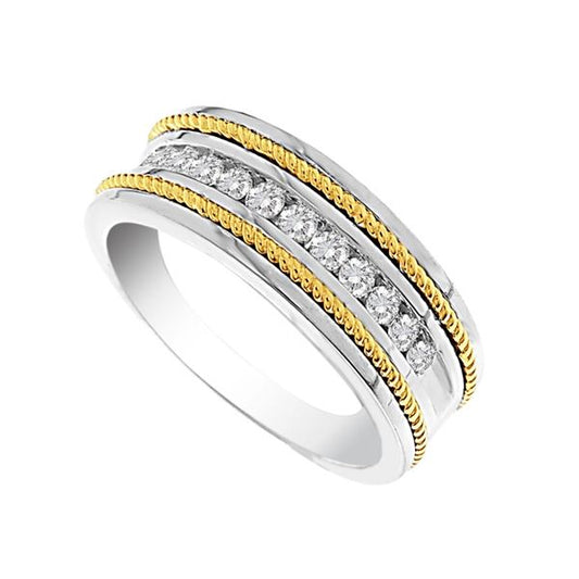 Mens 1/2 CTTW Two Diamond Wedding Band - Crestwood Jewelers