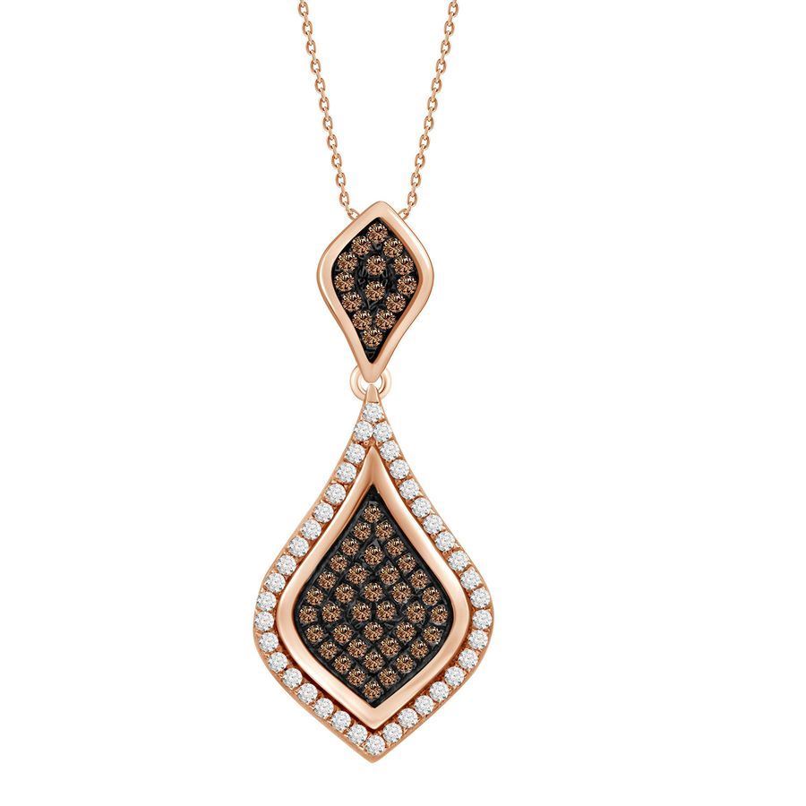 Rose Gold White & Chocolate Diamond Necklace - Crestwood Jewelers