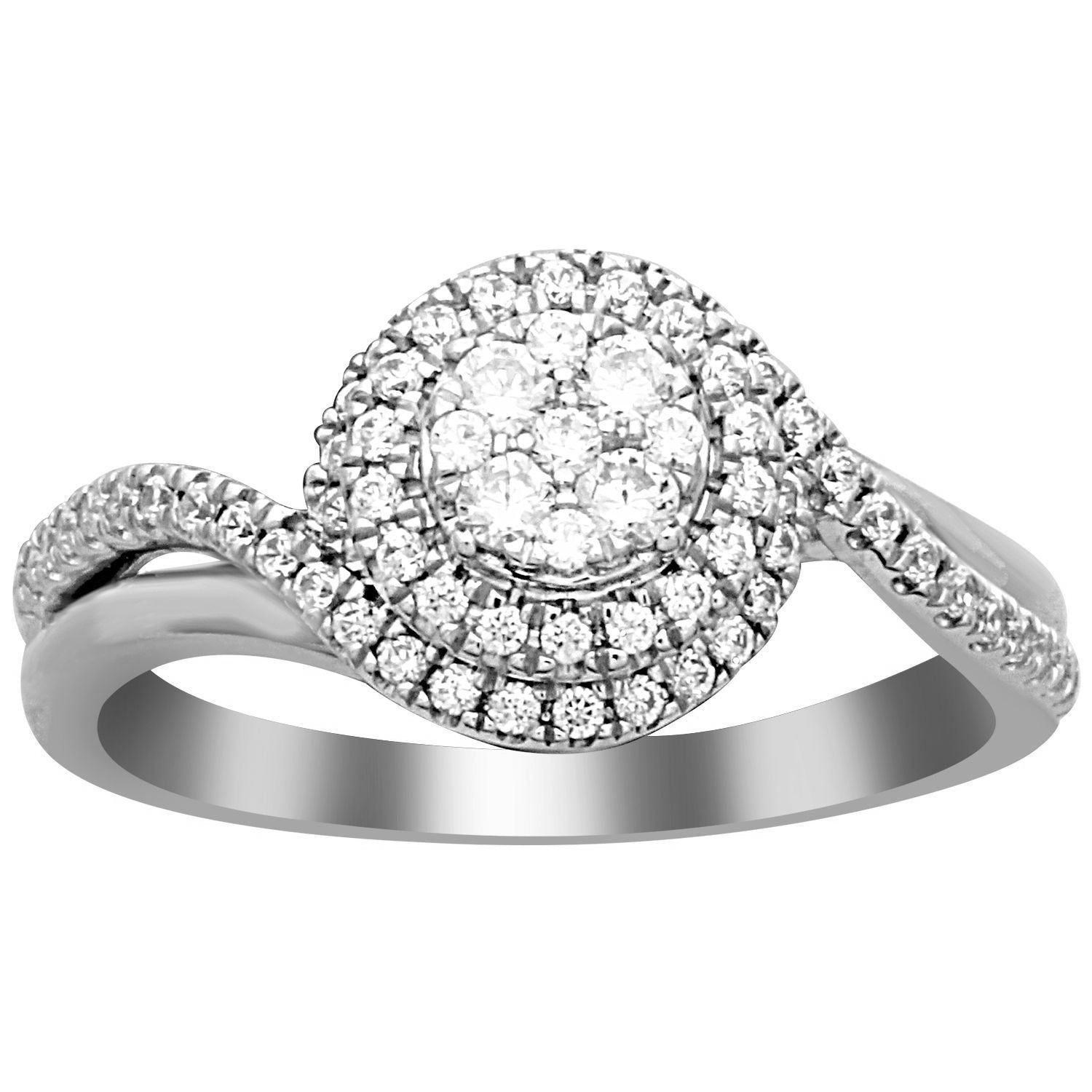 1/2 CTTW Pave Diamond Swirl Ring - Crestwood Jewelers
