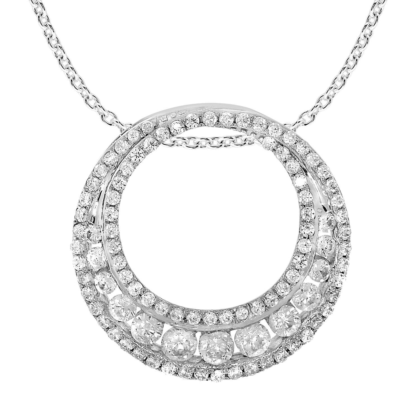 3/4 CTTW Pave Diamond Circle Necklace - Crestwood Jewelers