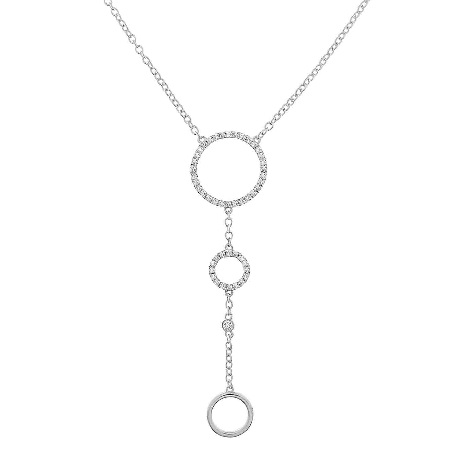 White Gold Diamond Lariat Necklace - Crestwood Jewelers