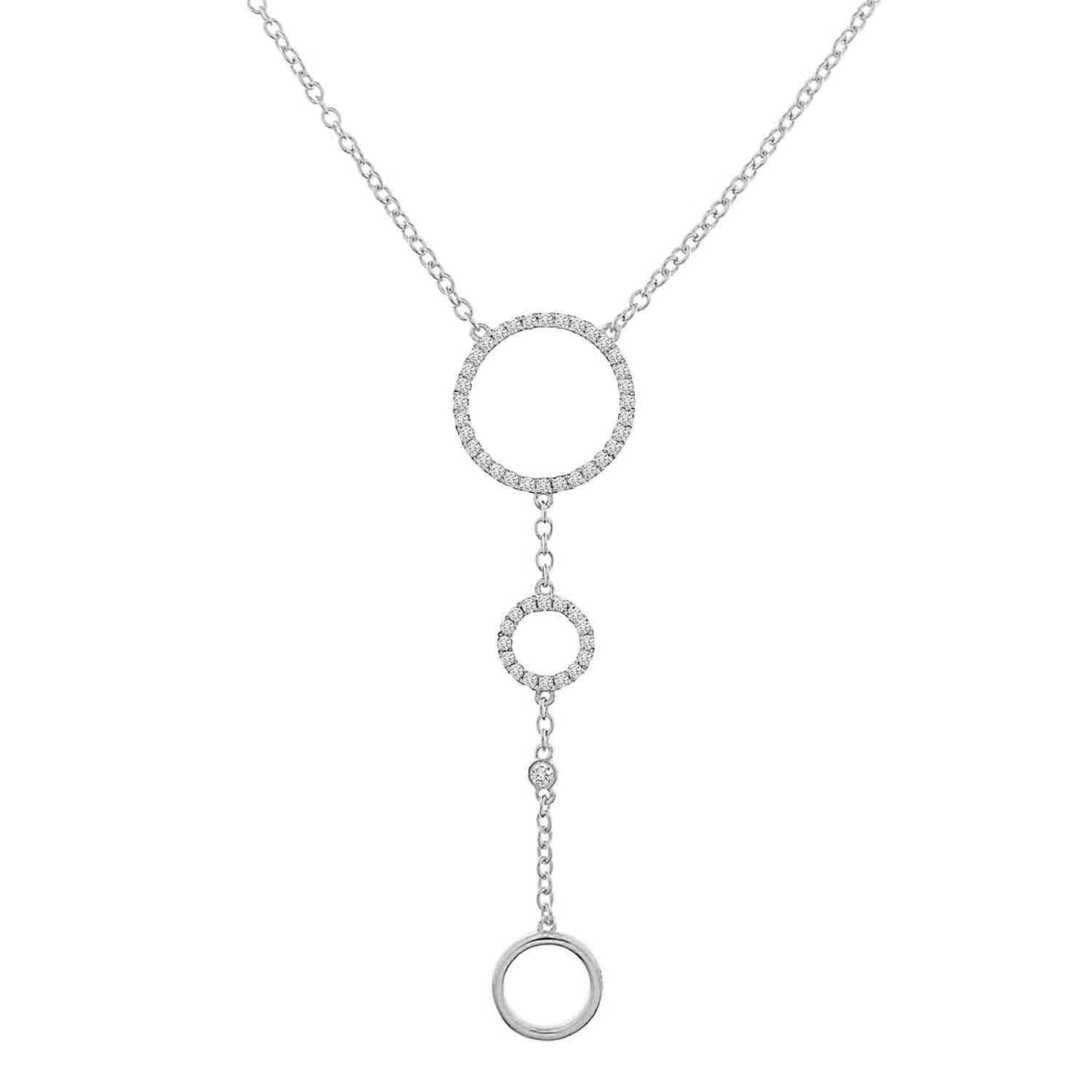 White Gold Diamond Lariat Necklace - Crestwood Jewelers