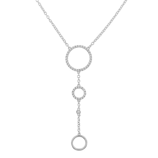 White Gold Diamond Lariat Necklace - Crestwood Jewelers