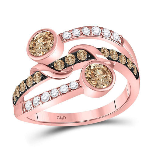 Rose Gold Chocolate & White Diamond Ring - Crestwood Jewelers