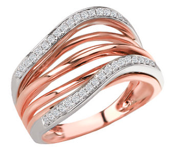 14K Two Tone Diamond Ring - Crestwood Jewelers