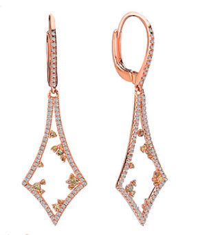 Tesoro Multi Colored Diamond Rose Gold Earrings - Crestwood Jewelers