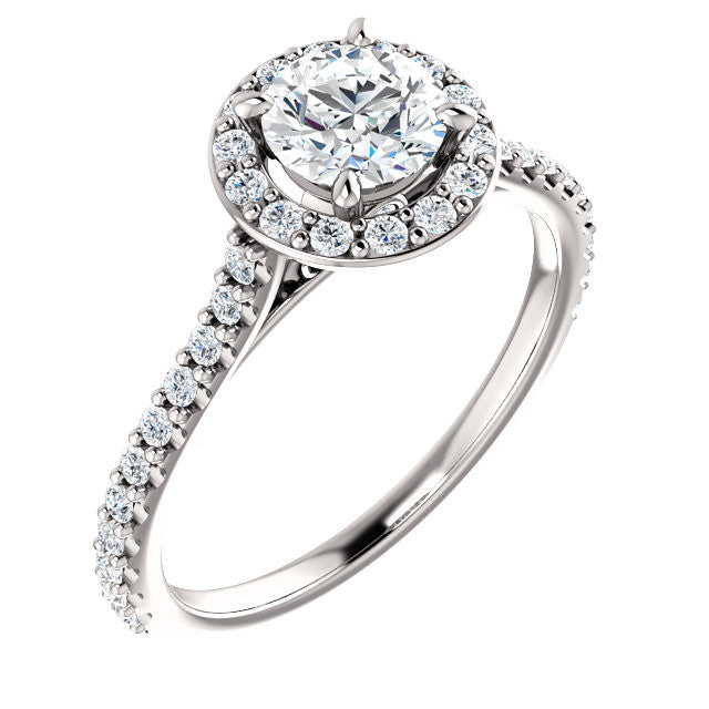 Diamond Halo 1 Carat Engagement Ring - Crestwood Jewelers
