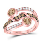 Rose Gold Chocolate & White Diamond Ring - Crestwood Jewelers