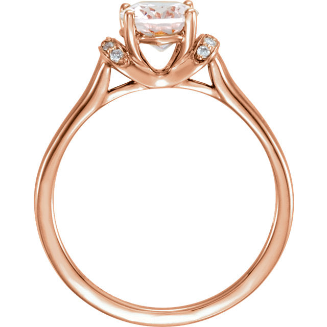 14K Rose Morganite & .05 CTW Diamond Ring - Crestwood Jewelers